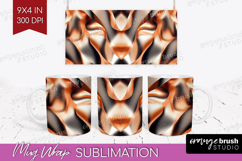 Rose Gold Mug Wrap - Metallic Rose Mug PNG Sublimation Product Image 1
