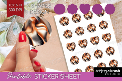 Rose Gold Round Sticker - Metallic Rose Printable Sticker Product Image 1