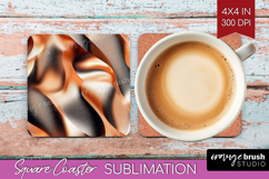 Rose Gold Square Coaster - Metallic Rose Coaster PNG Product Image 1