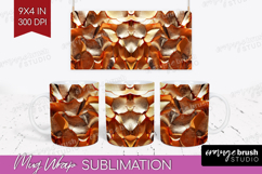 Rose Gold Mug Wrap - Metallic Rose Mug PNG Sublimation Product Image 1
