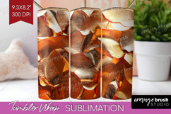 Rose Gold Tumbler Wrap - Metallic Rose Tumbler PNG Product Image 1