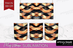 Rose Gold Mug Wrap - Metallic Rose Mug PNG Sublimation Product Image 1