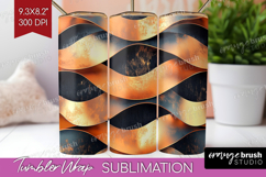 Rose Gold Tumbler Wrap - Metallic Rose Tumbler PNG Product Image 1