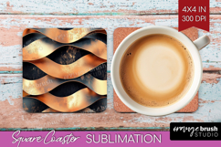 Rose Gold Square Coaster - Metallic Rose Coaster PNG Product Image 1