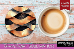 Rose Gold Round Coaster - Metallic Rose Coaster PNG Product Image 1