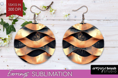 Rose Gold Round Earrings - Metallic Rose PNG Sublimation Product Image 1
