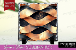 Rose Gold Slate PNG - Metallic Rose Square Slate Product Image 1