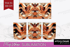 Rose Gold Mug Wrap - Metallic Rose Mug PNG Sublimation Product Image 1