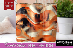 Rose Gold Tumbler Wrap - Metallic Rose Tumbler PNG Product Image 1