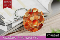 Rose Gold Keychain PNG - Metallic Rose Keychain Sublimation Product Image 1