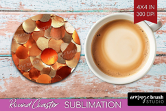 Rose Gold Round Coaster - Metallic Rose Coaster PNG Product Image 1
