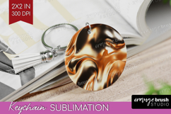 Rose Gold Keychain PNG - Metallic Rose Keychain Sublimation Product Image 1