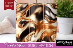 Rose Gold Tumbler Wrap - Metallic Rose Tumbler PNG Product Image 1