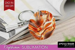 Rose Gold Keychain PNG - Metallic Rose Keychain Sublimation Product Image 1