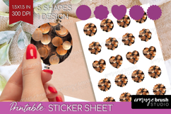 Rose Gold Round Sticker - Metallic Rose Printable Sticker Product Image 1