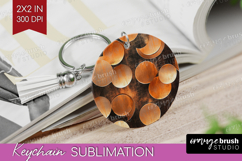 Rose Gold Keychain PNG - Metallic Rose Keychain Sublimation Product Image 1