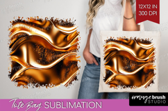 Rose Gold Tote Bag - Metallic Rose Tote Bag PNG Sublimation Product Image 1