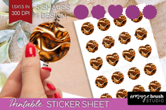 Rose Gold Round Sticker - Metallic Rose Printable Sticker Product Image 1