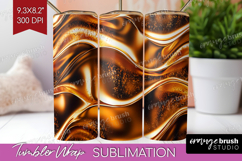 Rose Gold Tumbler Wrap - Metallic Rose Tumbler PNG Product Image 1