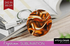Rose Gold Keychain PNG - Metallic Rose Keychain Sublimation Product Image 1