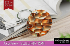 Rose Gold Keychain PNG - Metallic Rose Keychain Sublimation Product Image 1