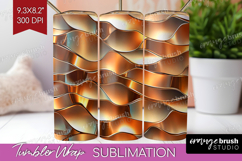 Rose Gold Tumbler Wrap - Metallic Rose Tumbler PNG Product Image 1