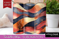 Rose Gold Tumbler Wrap - Metallic Rose Tumbler PNG Product Image 1