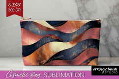 Rose Gold Cosmetic Bag - Metallic Rose Makeup Bag PNG Product Image 1