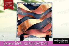 Rose Gold Slate PNG - Metallic Rose Square Slate Product Image 1