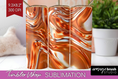 Rose Gold Tumbler Wrap - Metallic Rose Tumbler PNG Product Image 1