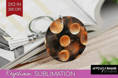 Rose Gold Keychain PNG - Metallic Rose Keychain Sublimation Product Image 1