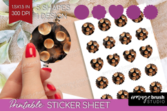 Rose Gold Round Sticker - Metallic Rose Printable Sticker Product Image 1