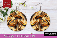 Rose Gold Round Earrings - Metallic Rose PNG Sublimation Product Image 1