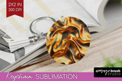 Rose Gold Keychain PNG - Metallic Rose Keychain Sublimation Product Image 1