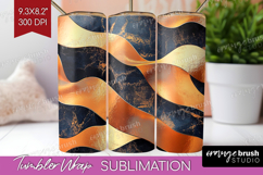 Rose Gold Tumbler Wrap - Metallic Rose Tumbler PNG Product Image 1
