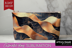 Rose Gold Cosmetic Bag - Metallic Rose Makeup Bag PNG Product Image 1