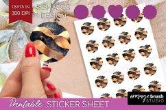 Rose Gold Round Sticker - Metallic Rose Printable Sticker Product Image 1