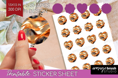 Rose Gold Round Sticker - Metallic Rose Printable Sticker Product Image 1