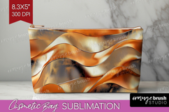 Rose Gold Cosmetic Bag - Metallic Rose Makeup Bag PNG Product Image 1