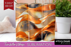 Rose Gold Tumbler Wrap - Metallic Rose Tumbler PNG Product Image 1