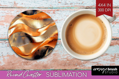 Rose Gold Round Coaster - Metallic Rose Coaster PNG Product Image 1