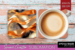 Rose Gold Square Coaster - Metallic Rose Coaster PNG Product Image 1
