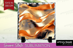 Rose Gold Slate PNG - Metallic Rose Square Slate Product Image 1
