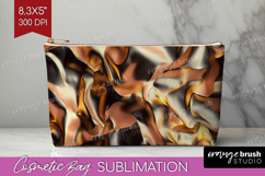 Rose Gold Cosmetic Bag - Metallic Rose Makeup Bag PNG Product Image 1