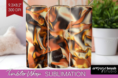 Rose Gold Tumbler Wrap - Metallic Rose Tumbler PNG Product Image 1