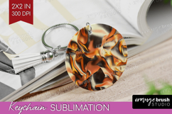 Rose Gold Keychain PNG - Metallic Rose Keychain Sublimation Product Image 1