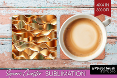 Rose Gold Square Coaster - Metallic Rose Coaster PNG Product Image 1