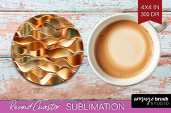 Rose Gold Round Coaster - Metallic Rose Coaster PNG Product Image 1