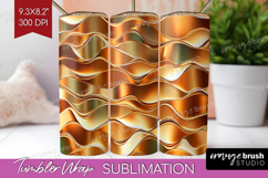 Rose Gold Tumbler Wrap - Metallic Rose Tumbler PNG Product Image 1