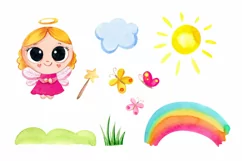 Cute pink angel png cute commercial illustration watercolor Product Image 3